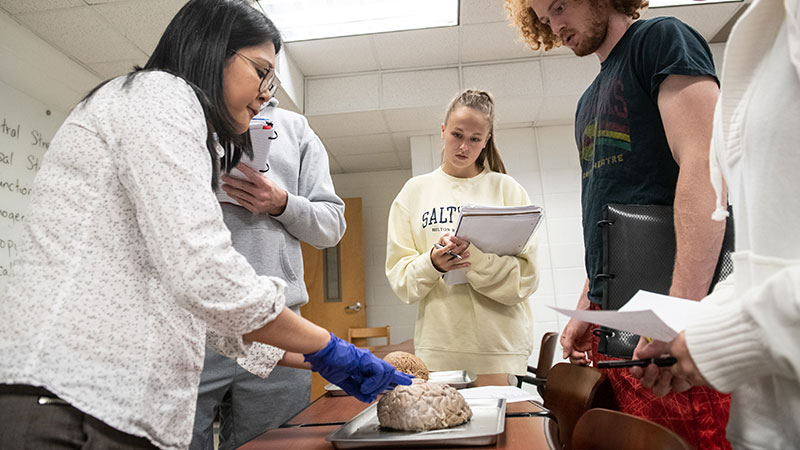 Students participating in a psychology program day at the University of Lynchburg